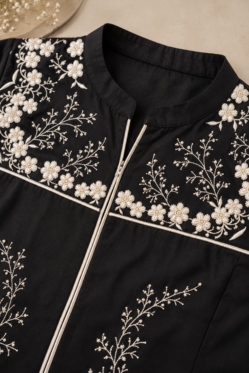 Black Embroidered Co-ord Set