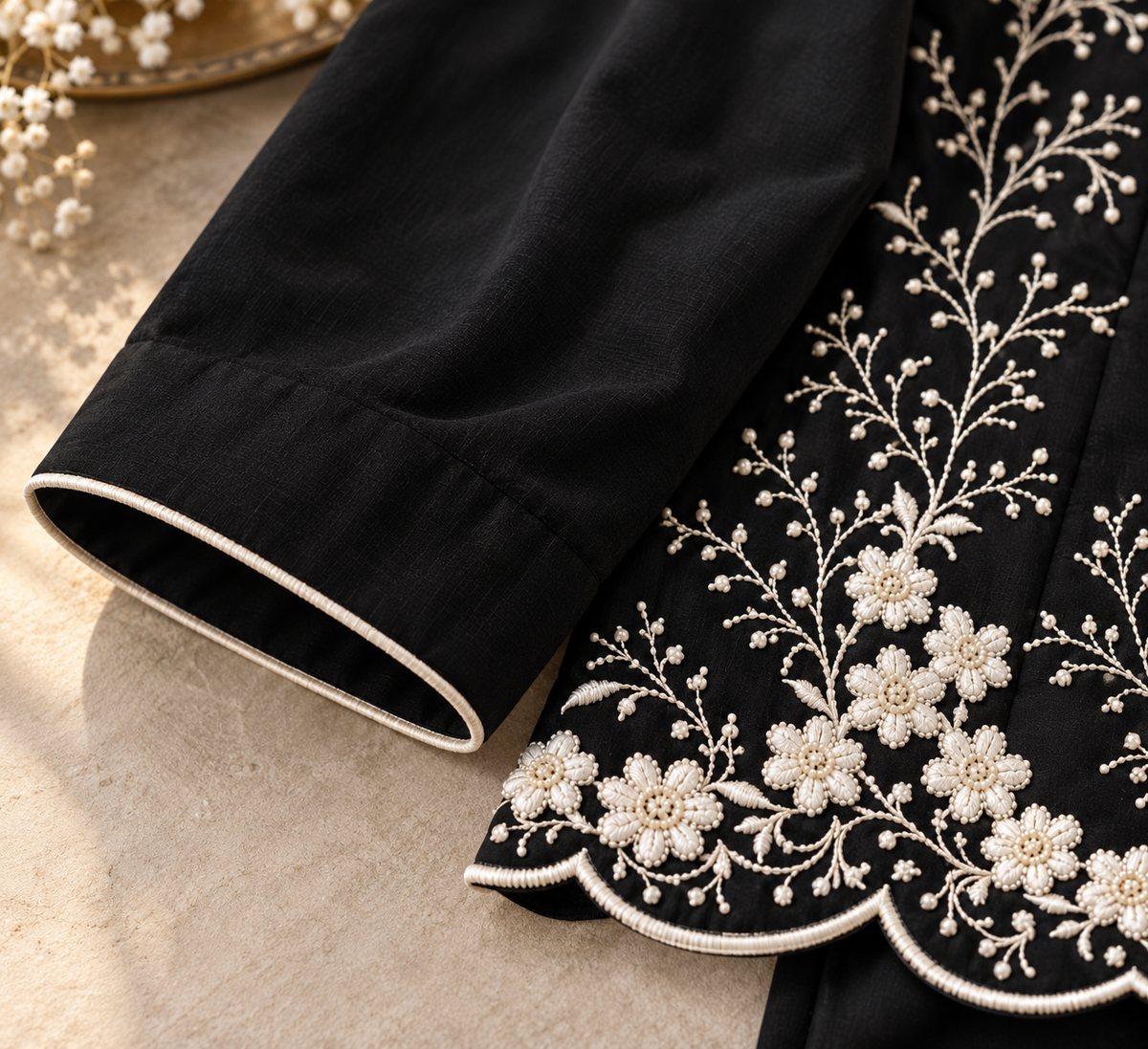 Black Embroidered Co-ord Set